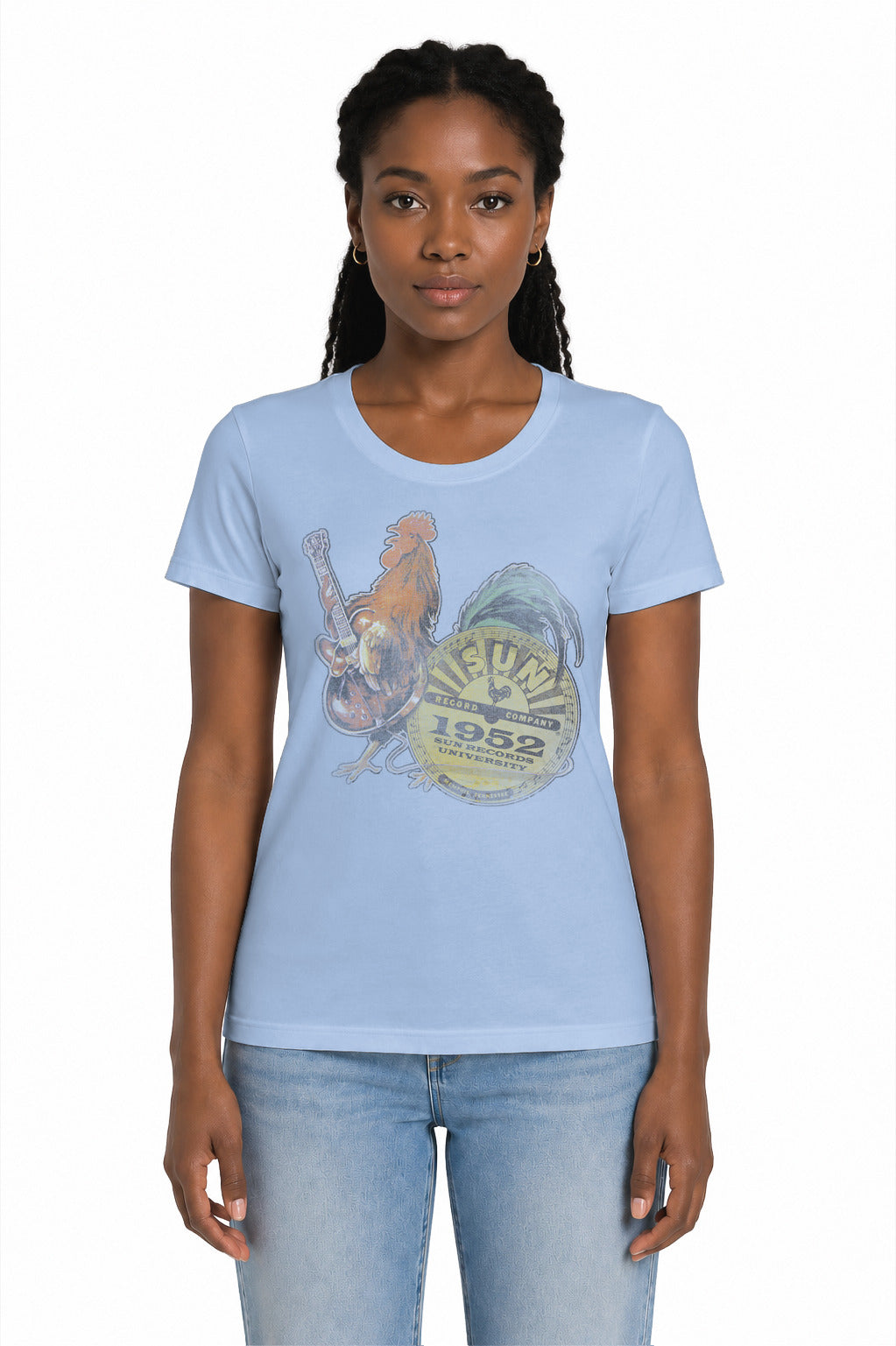 Sun Rockin Rooster Licensed Women's T-Shirt Regular Fit LG