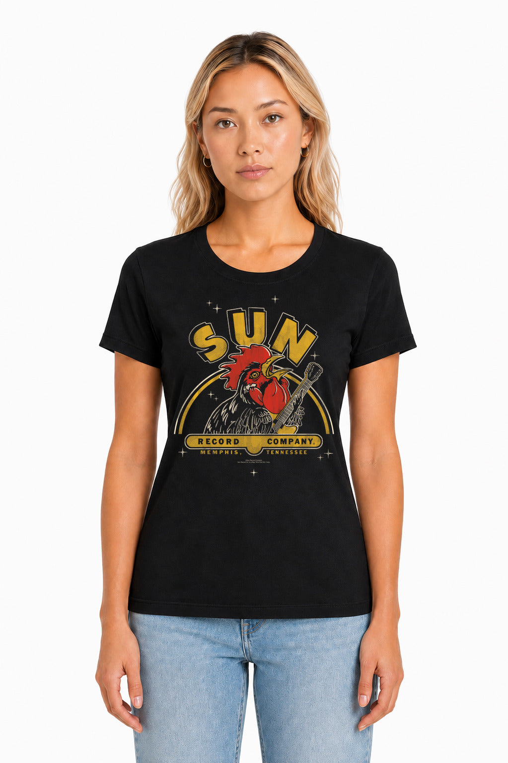 Sun Rocking Rooster Licensed Women's T-Shirt Regular Fit LG