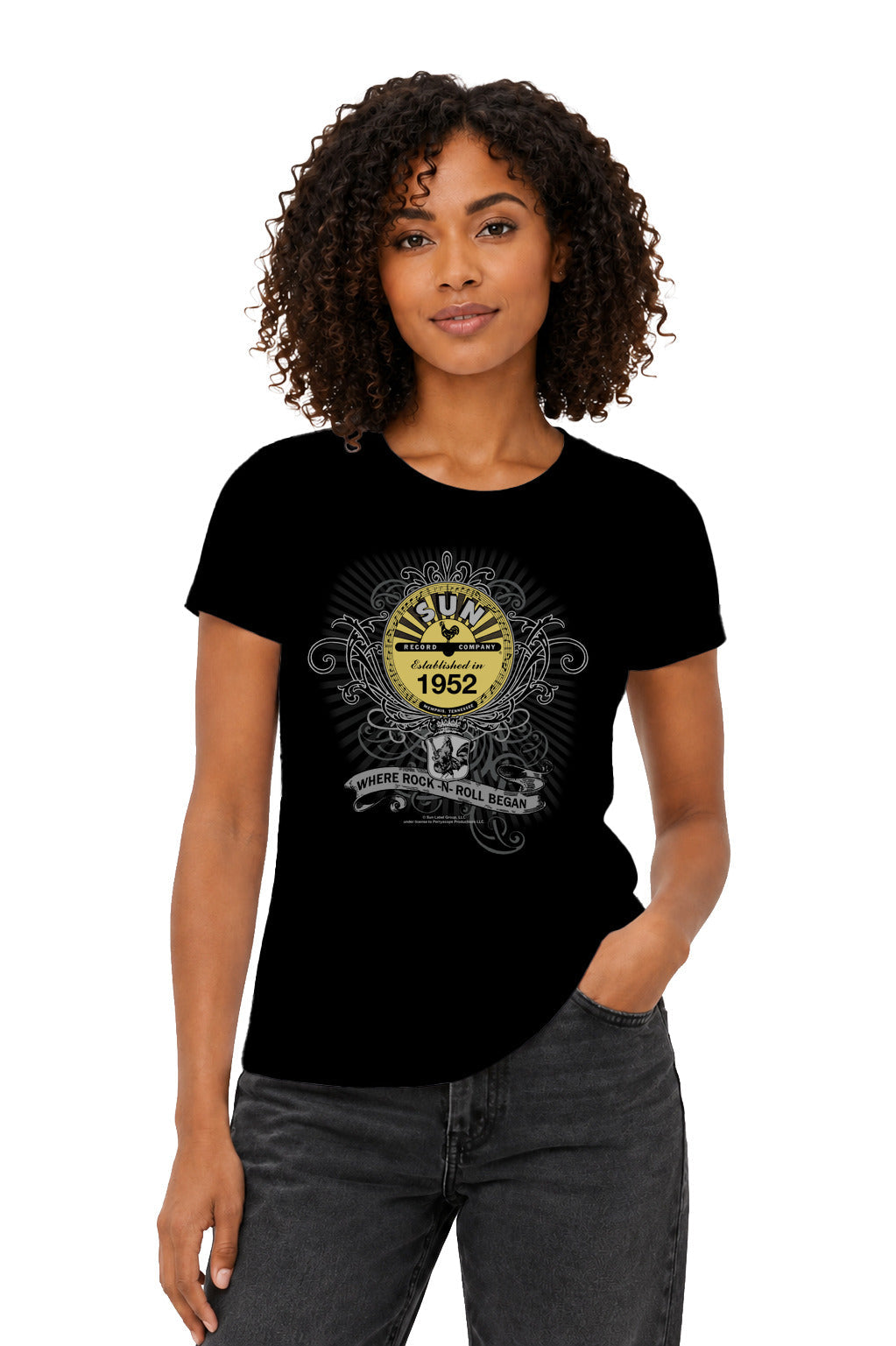 Sun Rockin Scrolls Licensed Women's T-Shirt Regular Fit SM-2X